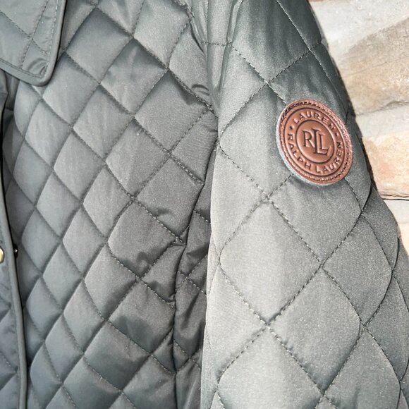 Lauren Ralph Lauren Quilted Litchfield Jacket Barn Coat Loden Green Womens S NWT - Picture 3 of 4